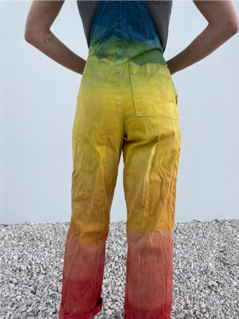 Kristin Arzt Naturally Dyed Rainbow Overalls (NWT)